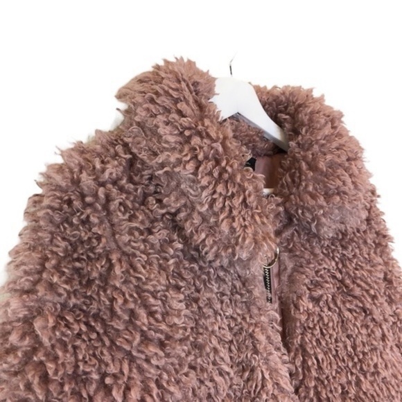 Zara Pink Teddy Coat - Picture 4 of 11